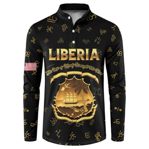 Personalized Liberia Vai Syllabary Heritage Button Sweatshirt National Emblem Golden Style