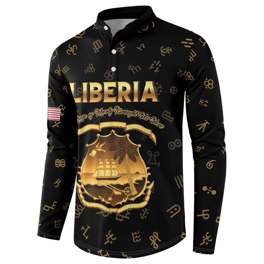 Personalized Liberia Vai Syllabary Heritage Button Sweatshirt National Emblem Golden Style