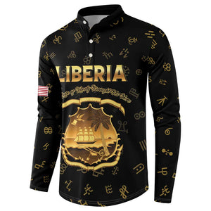 Personalized Liberia Vai Syllabary Heritage Button Sweatshirt National Emblem Golden Style
