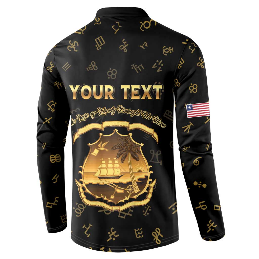 Personalized Liberia Vai Syllabary Heritage Button Sweatshirt National Emblem Golden Style