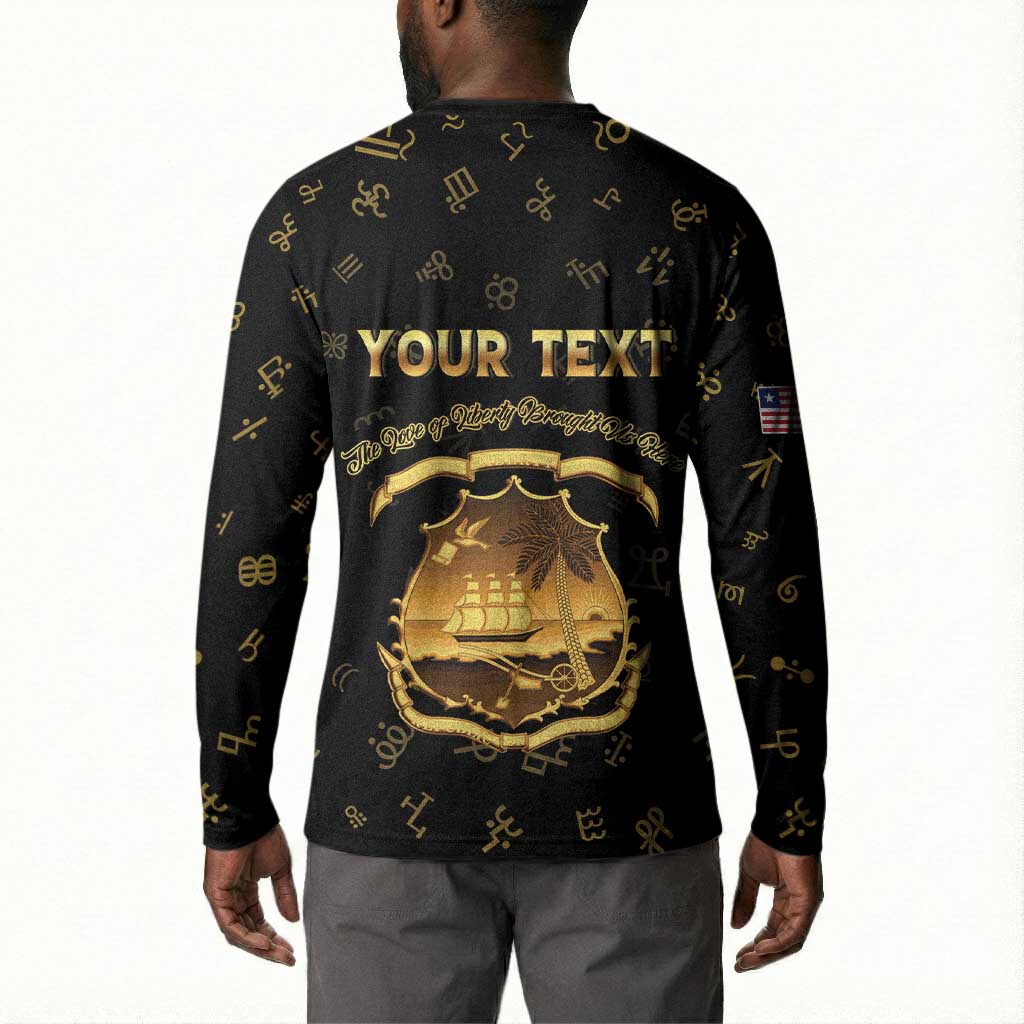 Personalized Liberia Vai Syllabary Heritage Button Sweatshirt National Emblem Golden Style
