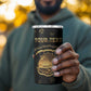 Personalized Liberia National Emblem Golden 4 in 1 Can Cooler Tumbler Vai Syllabary Heritage - African Pride
