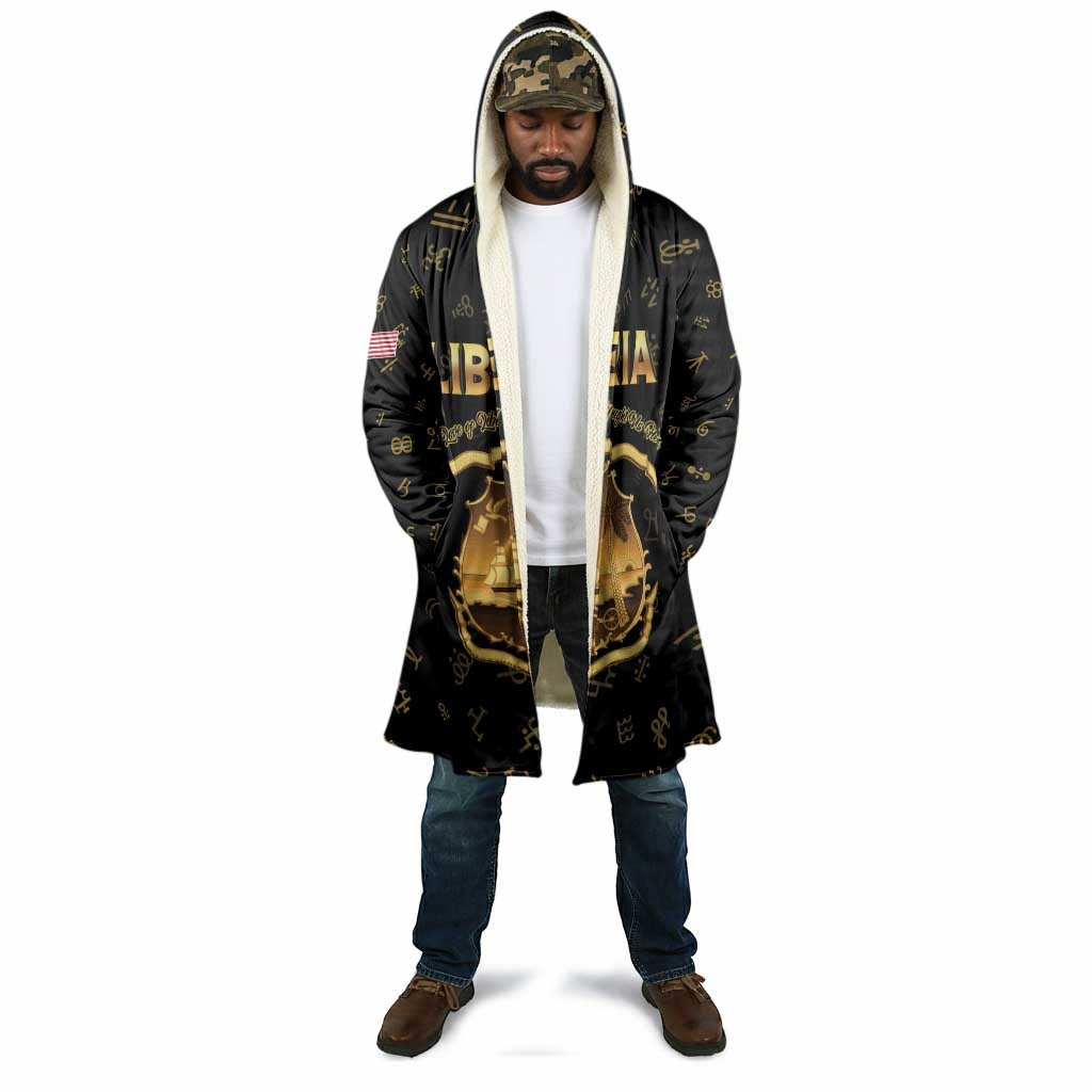 Personalized Liberia Vai Syllabary Heritage Cloak National Emblem Golden Style