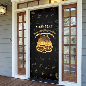 Personalized Liberia Vai Syllabary Heritage Door Cover National Emblem Golden Style