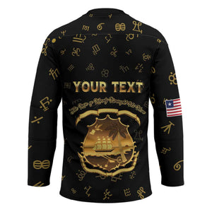 Personalized Liberia Vai Syllabary Heritage Hockey Jersey National Emblem Golden Style