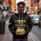 Personalized Liberia National Emblem Golden Hoodie Vai Syllabary Heritage - African Pride