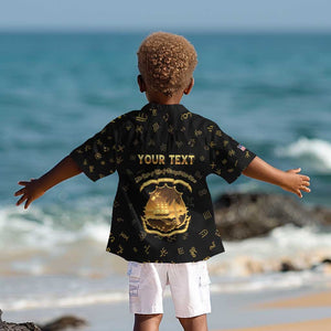 Personalized Liberia National Emblem Golden Kid Hawaiian Shirt Vai Syllabary Heritage - African Pride