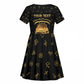 Personalized Liberia National Emblem Golden Kid Short Sleeve Dress Vai Syllabary Heritage - African Pride
