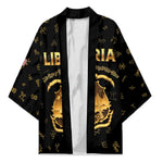 Personalized Liberia Vai Syllabary Heritage Kimono National Emblem Golden Style