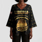 Personalized Liberia Vai Syllabary Heritage Kimono Sleeve Blouse National Emblem Golden Style