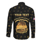 Personalized Liberia National Emblem Golden Long Sleeve Button Shirt Vai Syllabary Heritage - African Pride