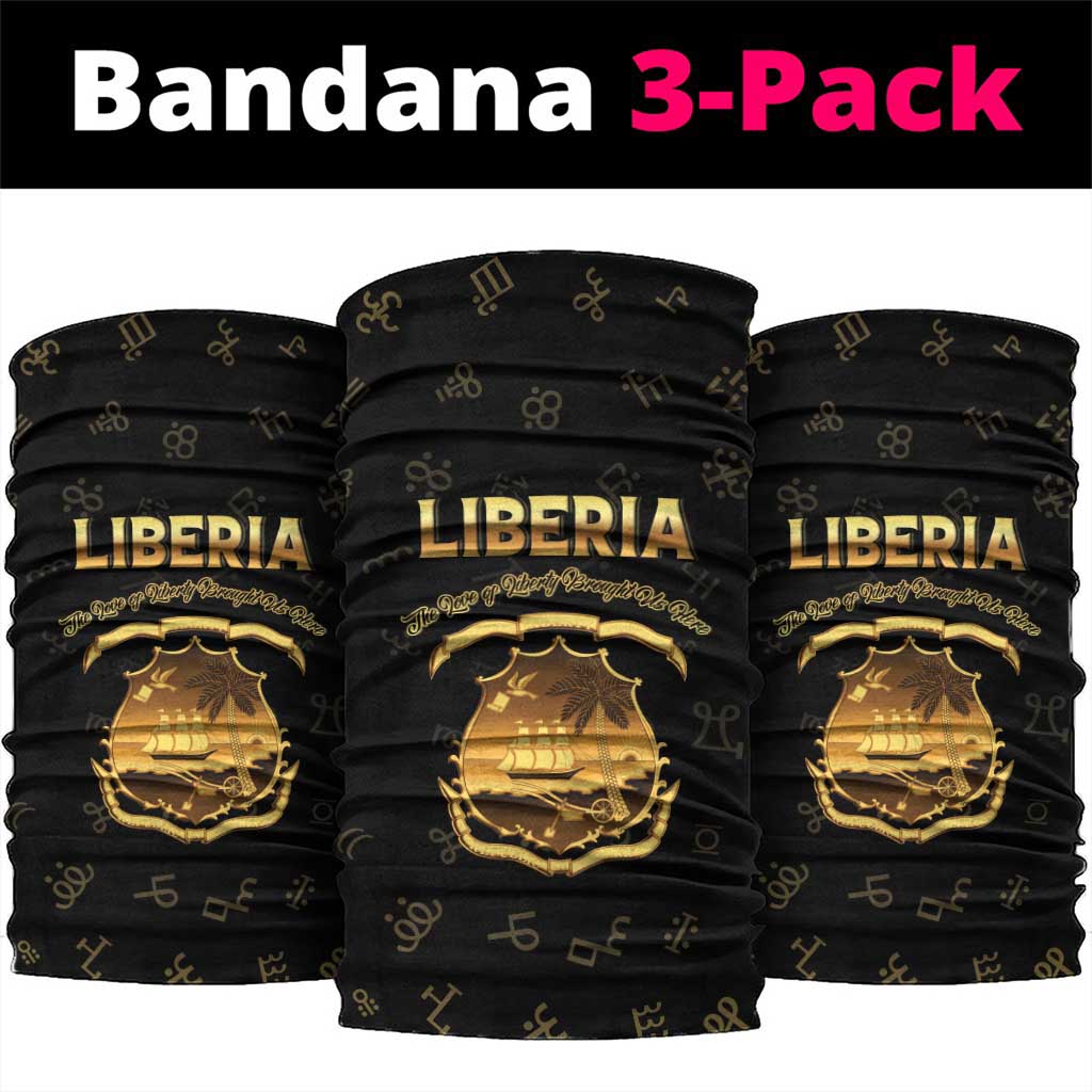 Liberia National Emblem Golden Neck Gaiter Vai Syllabary Heritage - African Pride