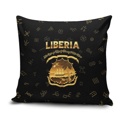 Liberia Vai Syllabary Heritage Pillow Cover National Emblem Golden Style