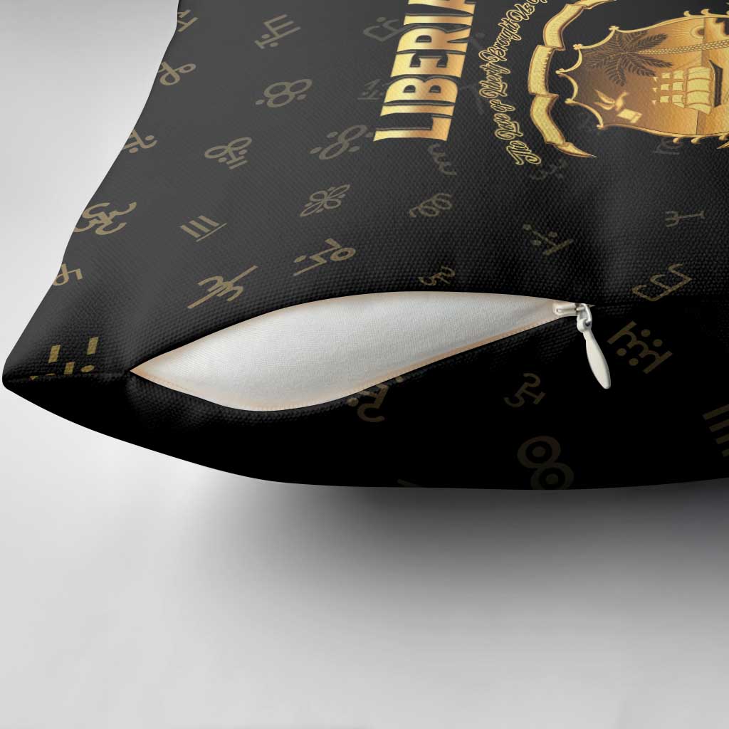 Liberia Vai Syllabary Heritage Pillow Cover National Emblem Golden Style