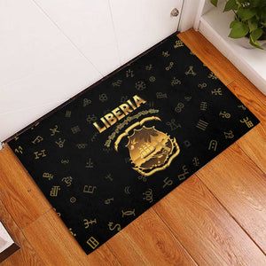 Liberia National Emblem Golden Rubber Doormat Vai Syllabary Heritage - African Pride