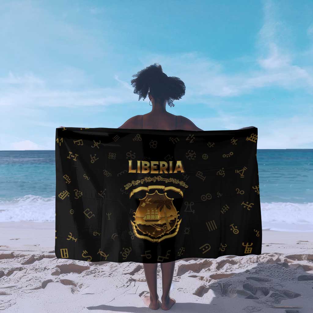 Liberia National Emblem Golden Sarong Vai Syllabary Heritage - African Pride