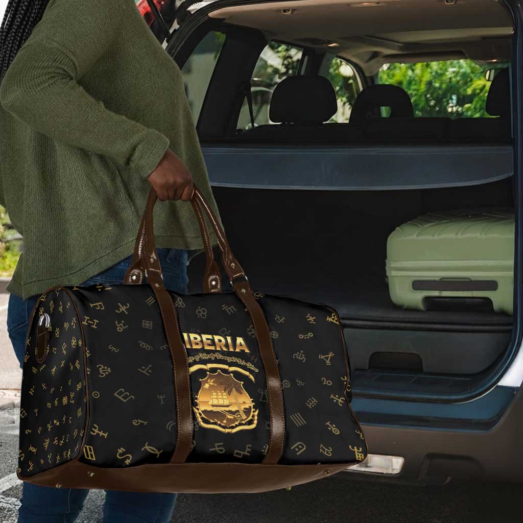 Liberia Vai Syllabary Heritage Travel Bag National Emblem Golden Style