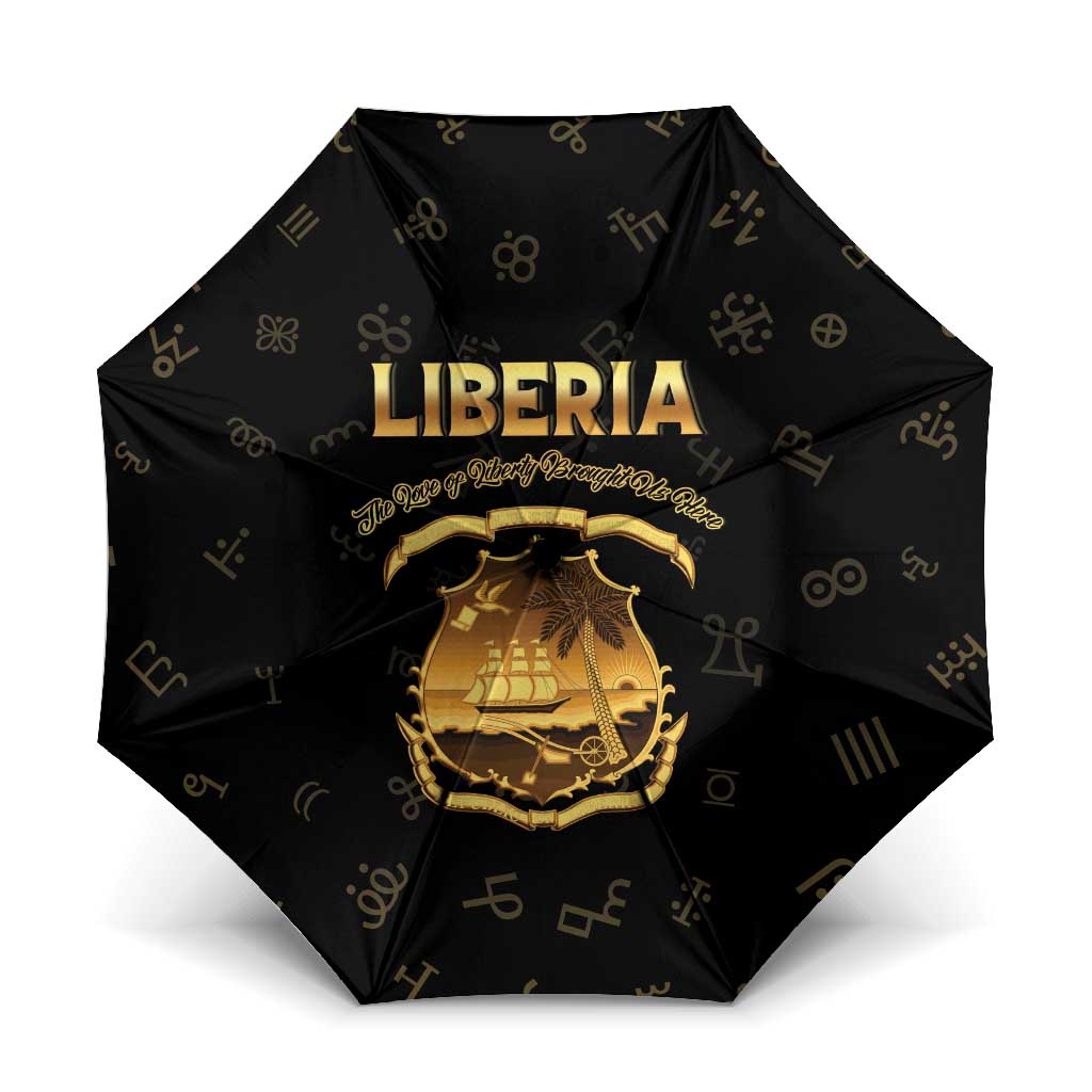 Liberia Vai Syllabary Heritage Umbrella National Emblem Golden Style