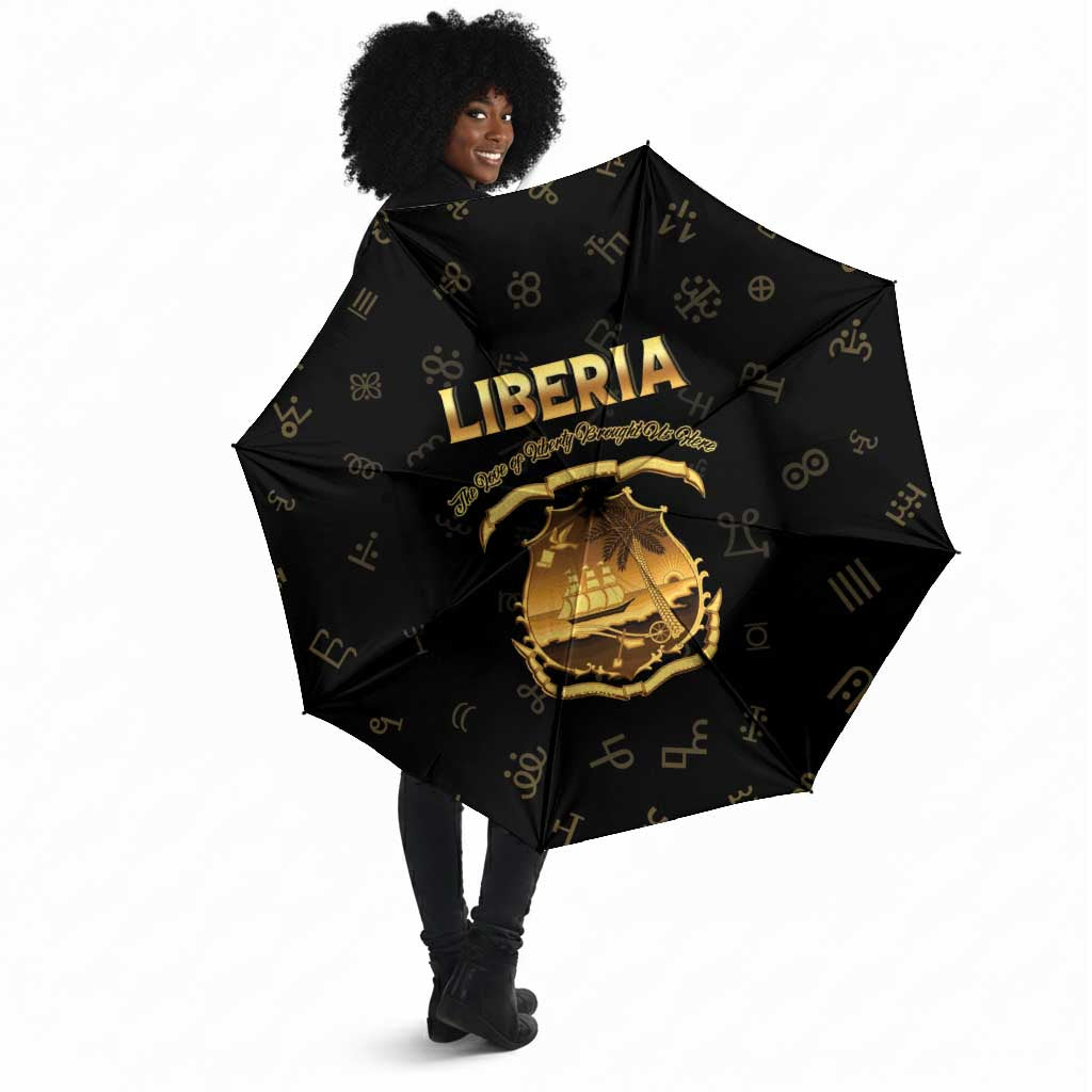 Liberia Vai Syllabary Heritage Umbrella National Emblem Golden Style