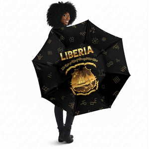 Liberia Vai Syllabary Heritage Umbrella National Emblem Golden Style