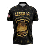 Personalized Liberia Vai Syllabary Heritage Zipper Polo Shirt National Emblem Golden Style