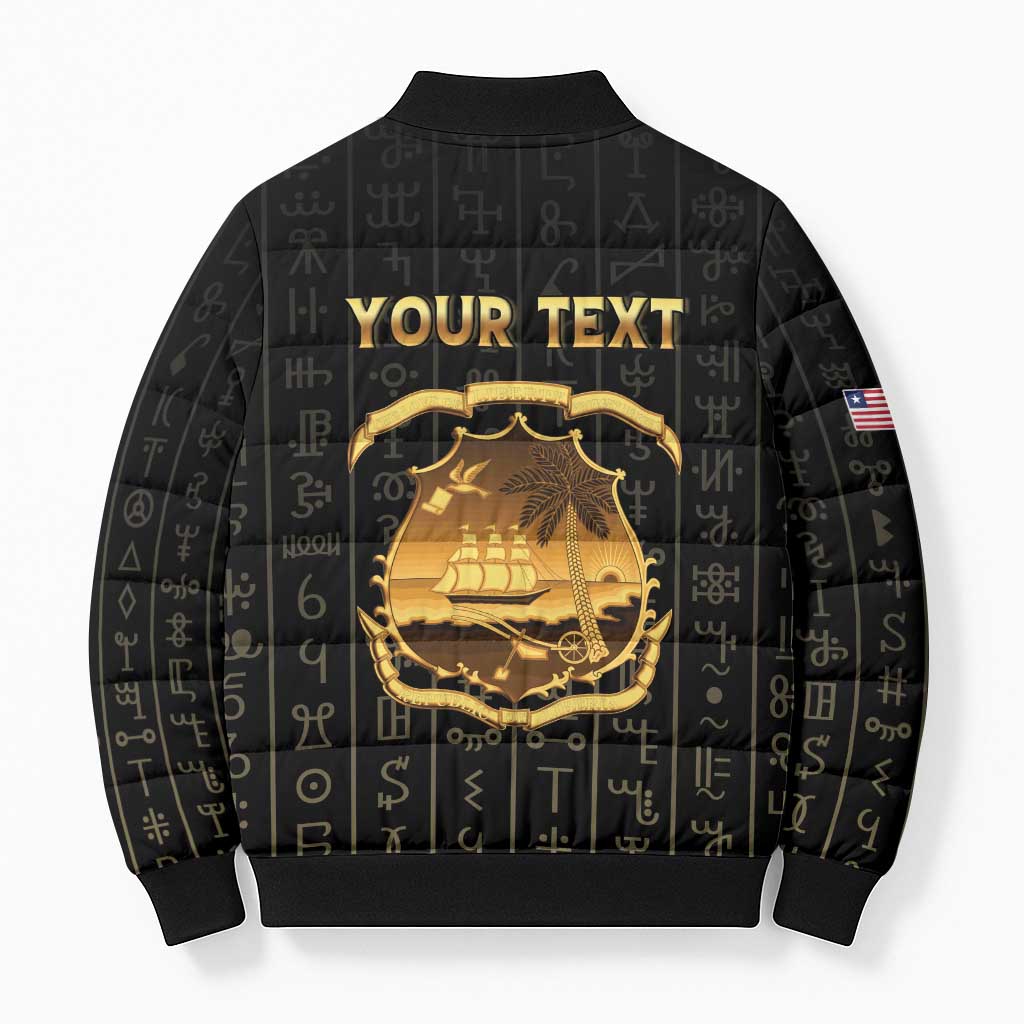 Personalized Liberia Vai Syllabary Vertical Pattern Bomber Puffer Jacket