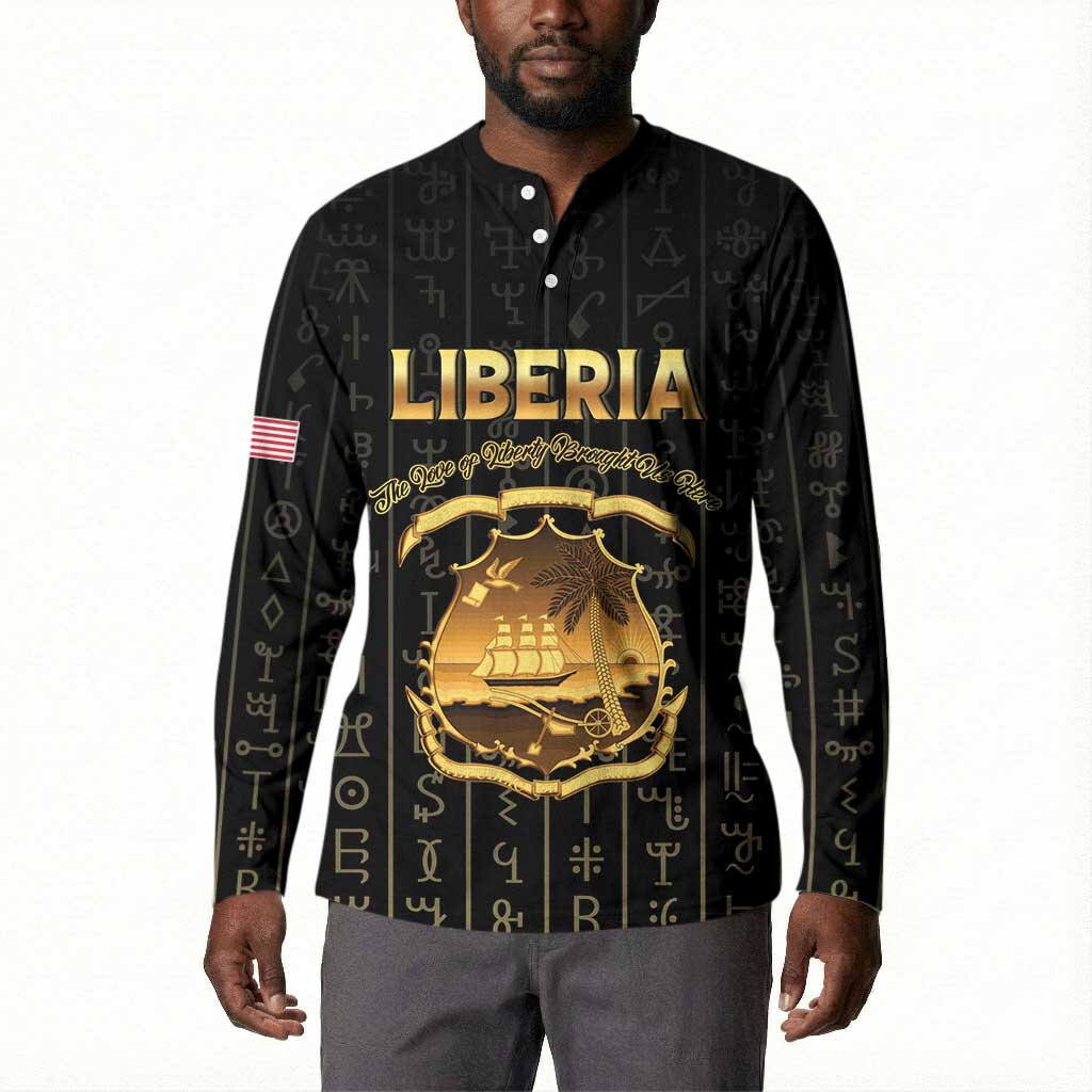 Personalized Liberia Vai Syllabary Vertical Pattern Button Sweatshirt
