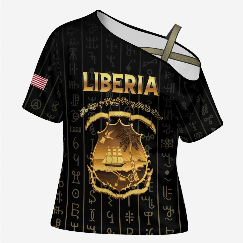Personalized Liberia Vai Syllabary Vertical Pattern Cross Shoulder Shirt