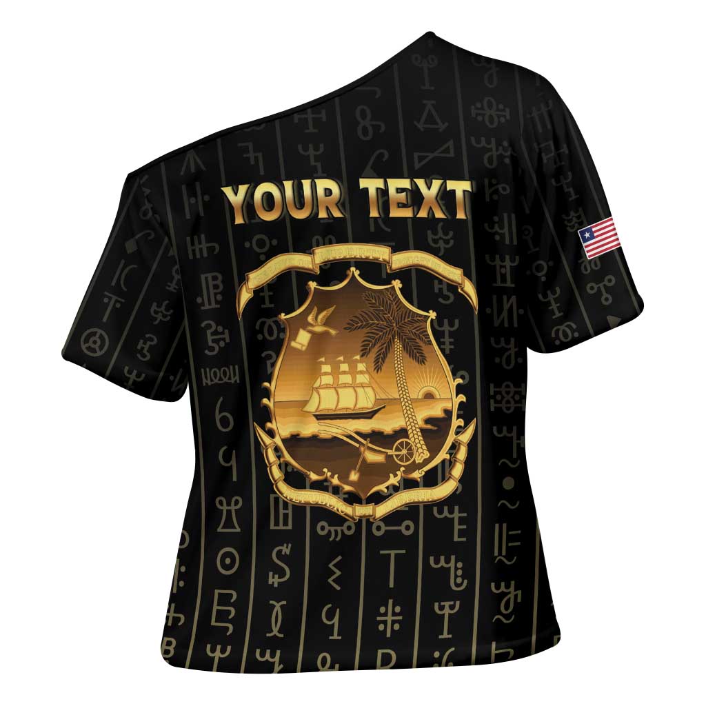 Personalized Liberia Vai Syllabary Vertical Pattern Cross Shoulder Shirt