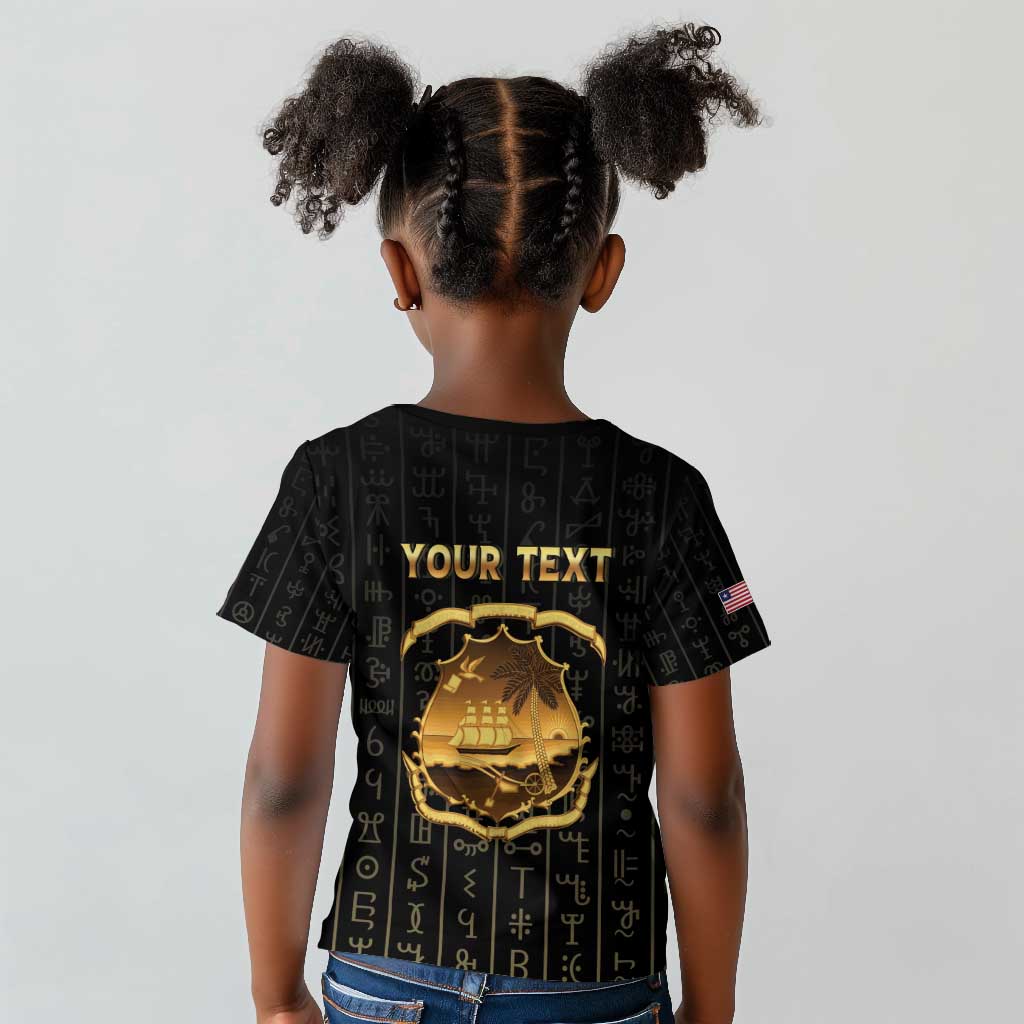 Personalized Liberia Kid T shirt Vai Syllabary Pattern - African Pride