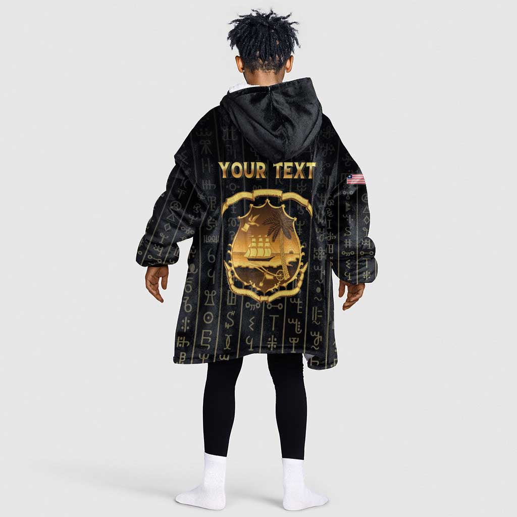 Personalized Liberia Kid Wearable Blanket Hoodie Vai Syllabary Pattern - African Pride