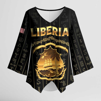 Personalized Liberia Vai Syllabary Vertical Pattern Kimono Sleeve Blouse