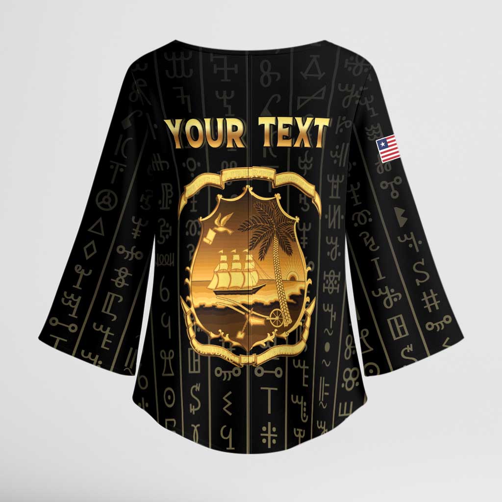 Personalized Liberia Vai Syllabary Vertical Pattern Kimono Sleeve Blouse