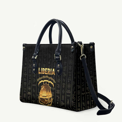 Liberia Vai Syllabary Vertical Pattern Leather Bag