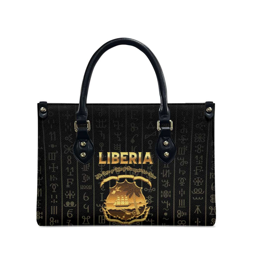 Liberia Vai Syllabary Vertical Pattern Leather Bag