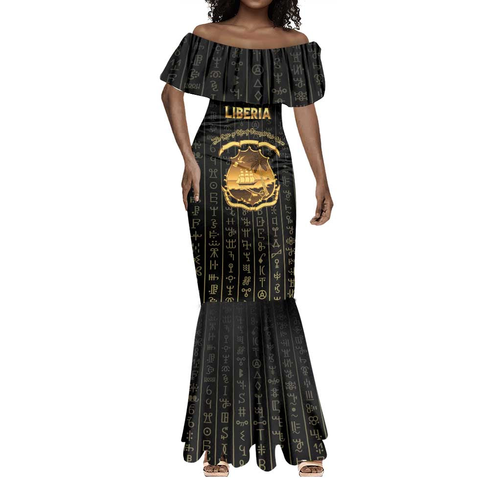 Personalized Liberia Mermaid Dress Vai Syllabary Pattern - African Pride