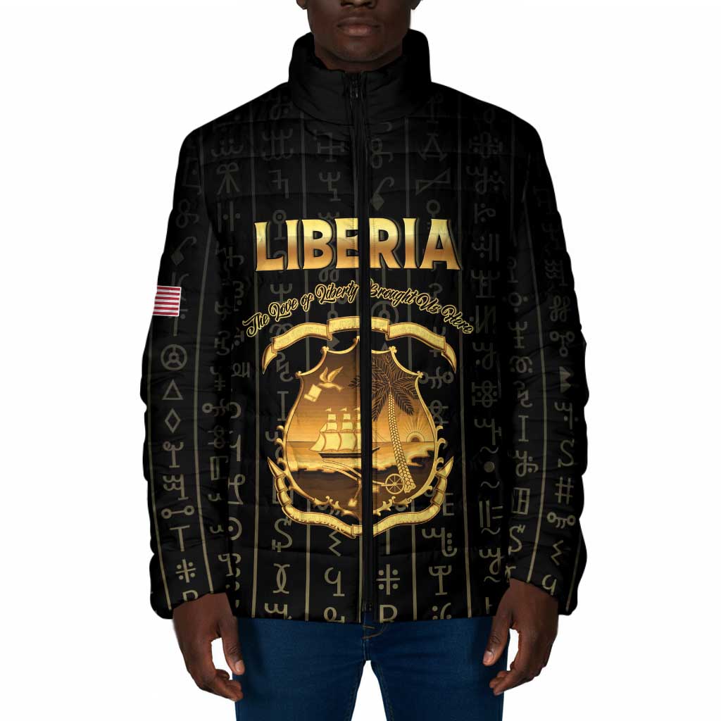 Personalized Liberia Vai Syllabary Vertical Pattern Padded Jacket