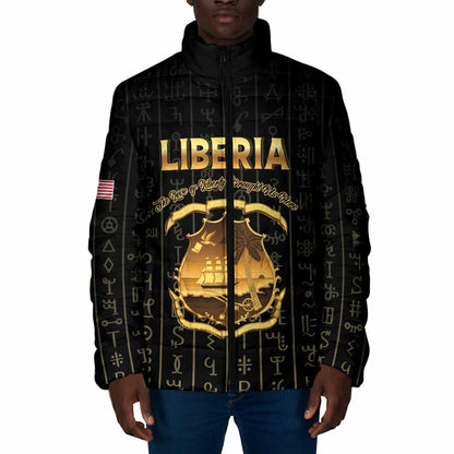 Personalized Liberia Vai Syllabary Vertical Pattern Padded Jacket