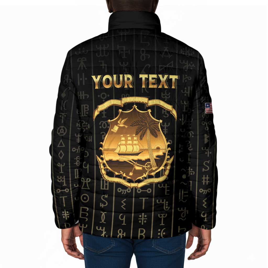 Personalized Liberia Vai Syllabary Vertical Pattern Padded Jacket