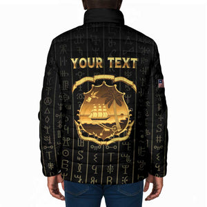 Personalized Liberia Vai Syllabary Vertical Pattern Padded Jacket