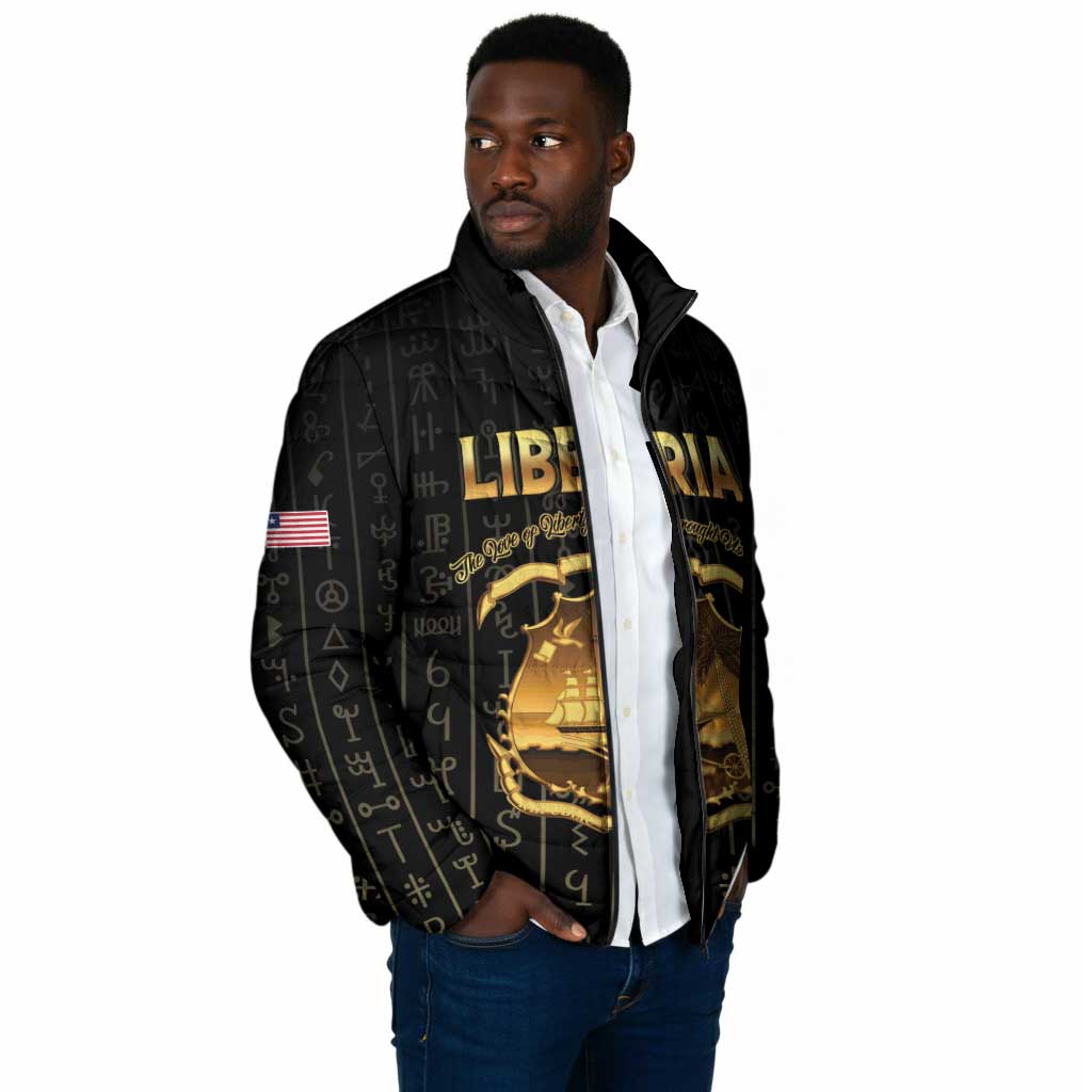 Personalized Liberia Vai Syllabary Vertical Pattern Padded Jacket