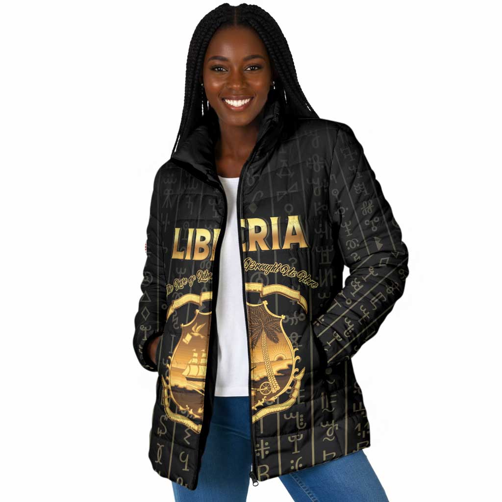 Personalized Liberia Vai Syllabary Vertical Pattern Padded Jacket