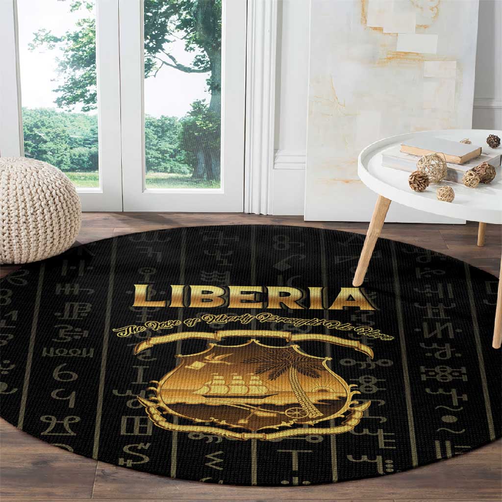 Liberia Round Carpet Vai Syllabary Pattern - African Pride