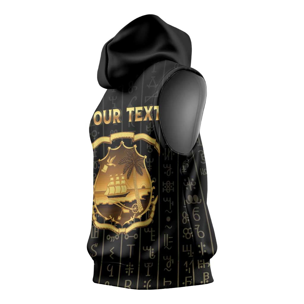 Personalized Liberia Sleeveless Hoodie Vai Syllabary Pattern - African Pride