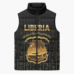 Personalized Liberia Vai Syllabary Vertical Pattern Sleeveless Puffer Jacket