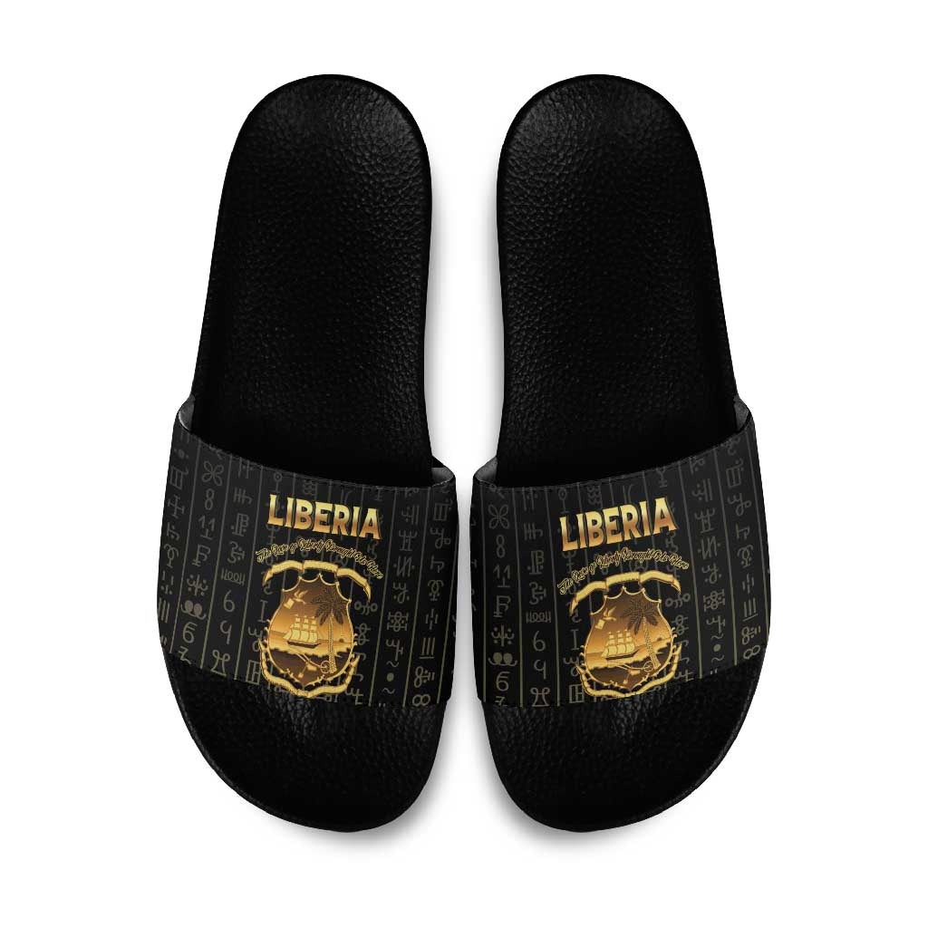 Liberia Vai Syllabary Vertical Pattern Slide Sandals