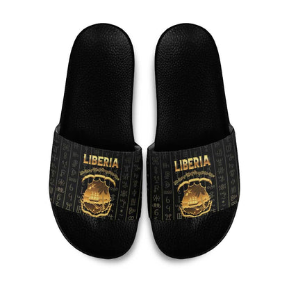 Liberia Vai Syllabary Vertical Pattern Slide Sandals