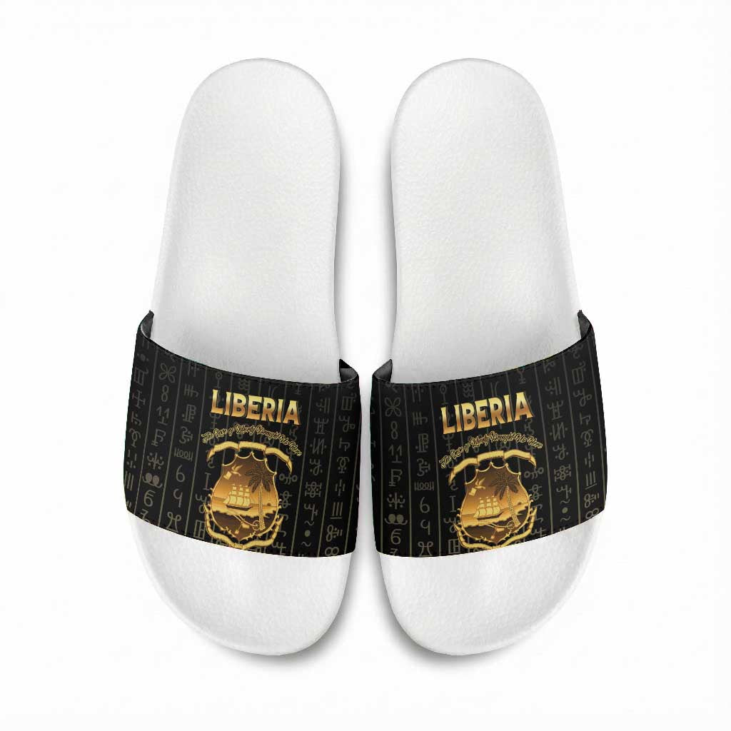 Liberia Vai Syllabary Vertical Pattern Slide Sandals