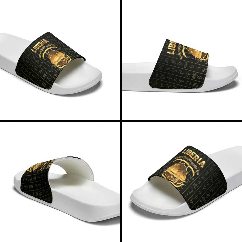 Liberia Vai Syllabary Vertical Pattern Slide Sandals