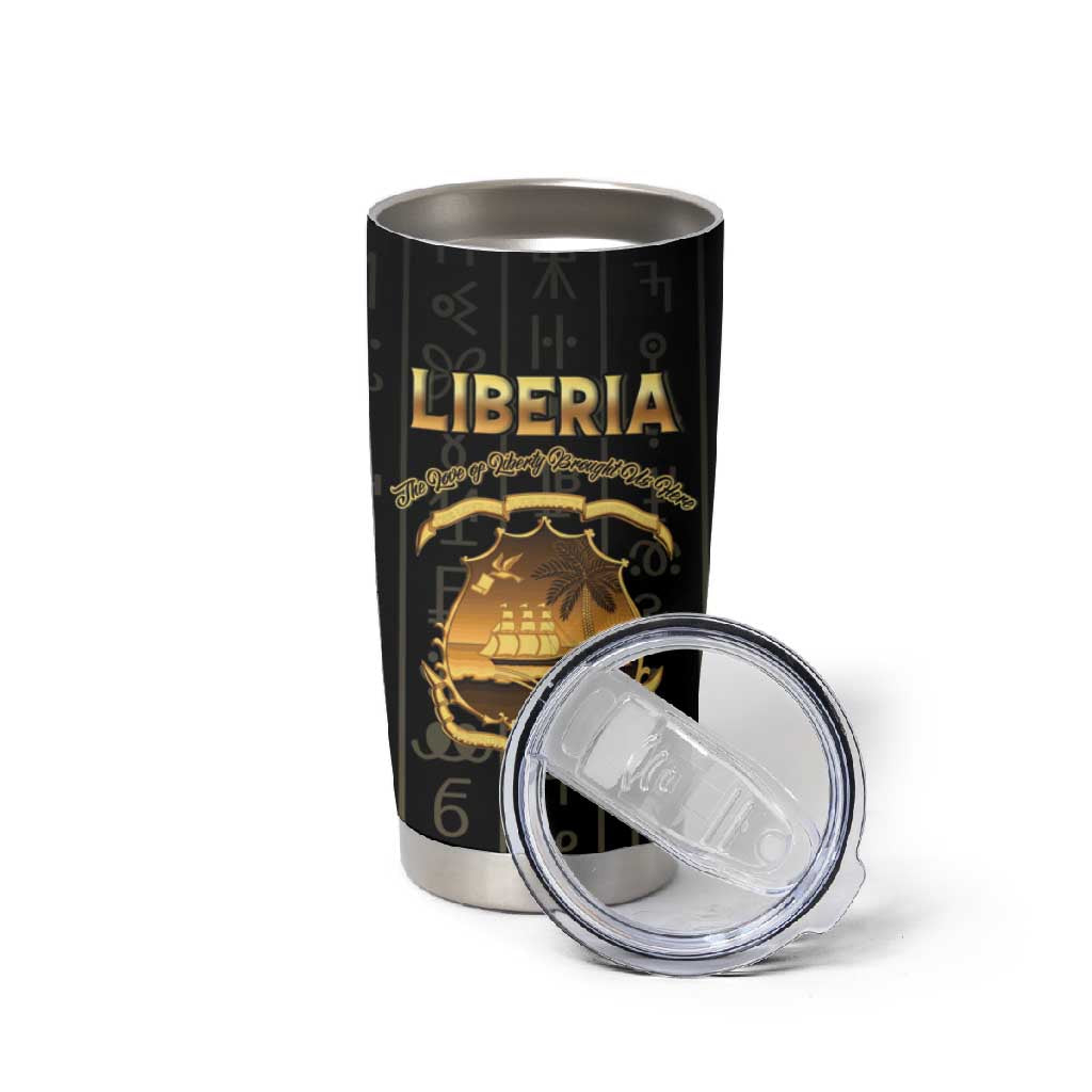 Personalized Liberia Tumbler Cup Vai Syllabary Pattern - African Pride
